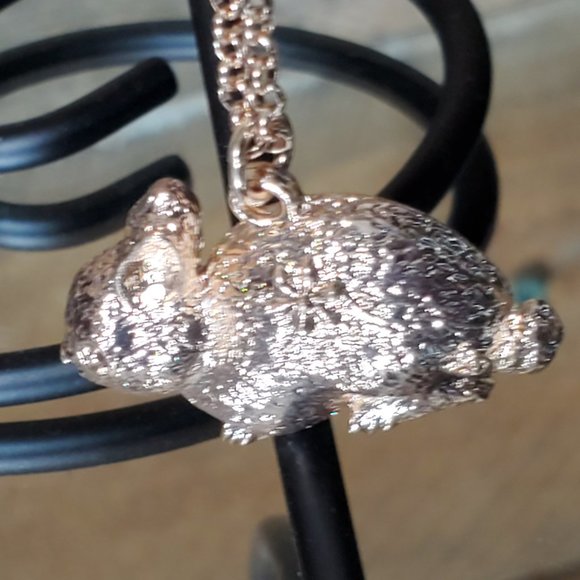 Bunny Rabbit Necklace - Copper Alloy Plated in Rose Gold - 17" chain - Picture 7 of 9